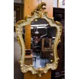 PAINTED + GILT SHAPED MIRROR