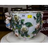 SITZENDORF PORCELAIN FLOWER ENCRUSTED BOWL