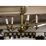 5 BRANCH BRASS LIGHT FITTING