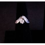 18K WHITE GOLD + DIAMOND WISHBONE RING