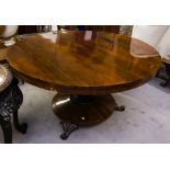 ROSEWOOD VICTORIAN CENTRE TABLE ON PLATFORM BASE