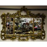 ORNATE CARVED GILT 3 PART MIRROR