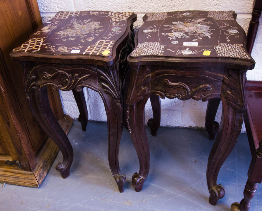 PAIR OF ORNATE TABLES