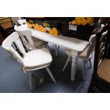 PAINTED TABLE + 6 CHAIRS