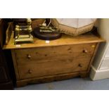 LOW 2 DOOR PINE CHEST WITH GALLERY