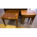 INLAID MAHOGANY NEST OF TABLES + COFFEE TABLE