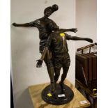 BRONZE GROUP OF TWO FOOTBALLERS