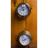 BRASS CLOCK + BAROMETER