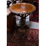 CARVED TOP POD LEG OCCASIONAL TABLE AF