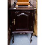 MAHOGANY PANEL DOOR LOCKER WITH CABRIOLE LEG