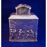 SILVER TEA CADDY 1912 GEORGE NATHAN + RIDLEY HAYES