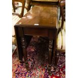 ANTIQUE MAHOGANY DROP LEAF DINING TABLE