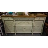 PAINTED CARVED FRONT SIDEBOARD 72"L X 24"D X 38"H
