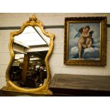 ORNATE GILT MIRROR + GILT FRAME PICTURE