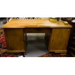 WALNUT PEDESTAL DESK WITH HISTORY - PROVENANCE PETER BIELENBERG, MUNNY HOUSE, CARLOW.