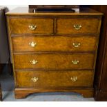 EDWARDIAN WALNUT 2 OVER 3 CHEST