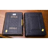 2 ANTIQUE LEATHER BOUND BIBLES