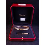 CARTIER ROSE GOLD LOVE BANGLE IN CASE ,