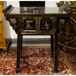 CHINESE GILT + LAQUERED ALTAR TYPE TABLE