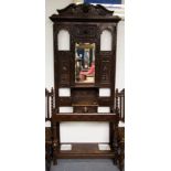 CARVED OAK HALL STAND