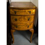 WALNUT BOW FRONT BEDSIDE LOCKER