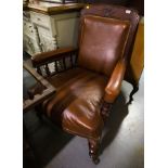 VICTORIAN MAHOGANY ARM CHAIR AF