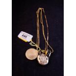 18K GOLD CHAIN 4G, 9K GOLD LOCKET 8G, SEAL,