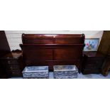 5' SLEIGH BED + 2 BEDSIDE CHESTS