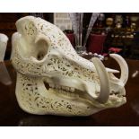 CARVED WILD BOAR SKULL