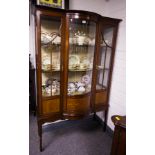 EDWARDIAN INLAID MAHOGANY DISPLAY CABINET AF