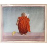 Tim A. Lovejoy (American, b.1943), Reading Monk, Central Burma, 1998, pastel on paper, signed and