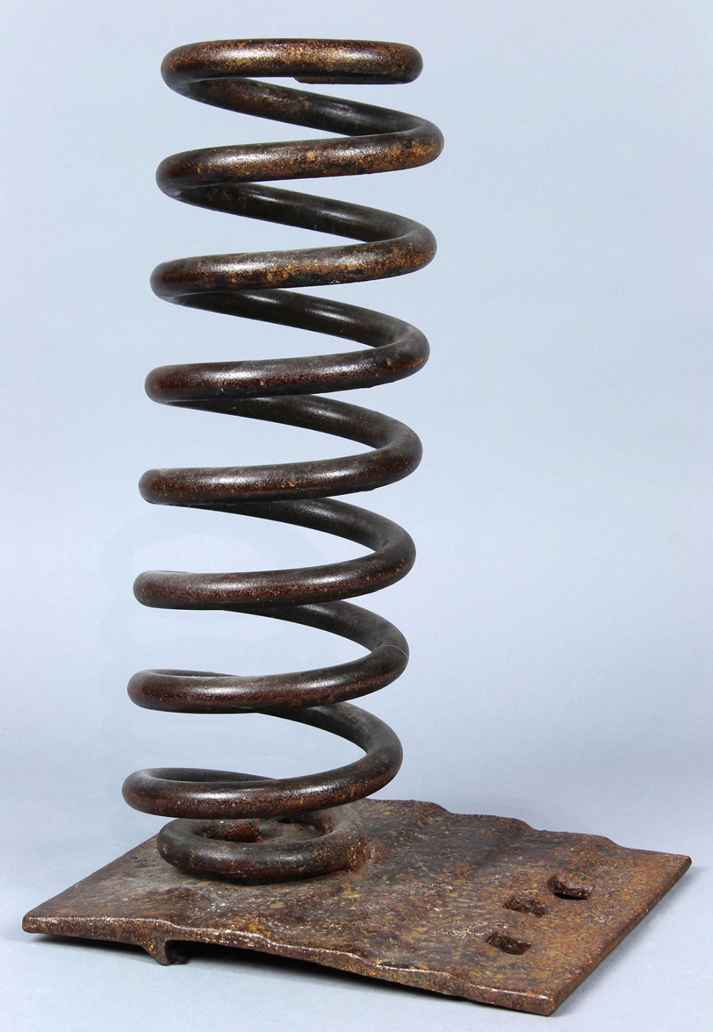 American School (20th/21st century), Loaded Spring, rod iron sculpture, unsigned, marked on base " - Image 2 of 6