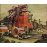 Robert Clunie (American, 1895-1984), Untitled (Industrial Scene), 1932, watercolor, signed and dated