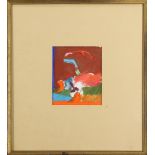 Untitled (Abstract in Colors), mixed media on paper, unsigned, 20th century, overall (with frame):