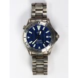 Omega Seamaster Professional titanium wristwatch Ref. 2232 Dial: round, blue, wave, luminous baton