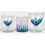 (lot of 3) Salviati Italian Murano stemware, consisting of (2) footed coupes, together with a