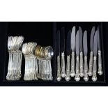 (lot of 44) Gorham sterling silver partial flatware service for 10 in the "Chantilly" pattern,