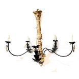 French provincial style (5) light chandelier, 25.5"h x 35"dia.