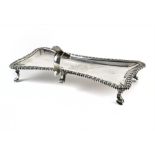 George III silver pen tray, London 1768, J. Canta, having a rectangular gadrooned border and