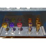 (lot of 10) Bohemian style stemware group, including multi-colored wine goblets, together with