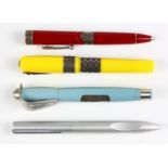 (lot of 4) Italian writing implements, including (3) Delta Alfa Romeo edition resin rollerball pens,