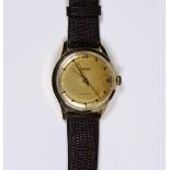 Tissot, gold-filled stainless steel wristwatch Dial: round, yellowed (discolored), applied gold tone