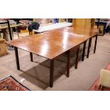 Chippendale mahogany dining table circa 1770, the top having a single D-end, with a central drop