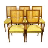 (lot of 6) Hollywood Regency style dining chairs, by Baker furniture, consisting of (2) armchairs