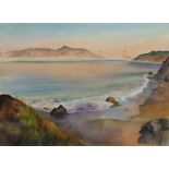 Camille Young (American, 20th century), Golden Gate View from the Bay, 1995, watercolor, signed