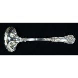 Tiffany & Co. sterling silver soup ladle in the "King" pattern, 12"l, 11 troy oz.