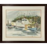 Marjorie Fischer (American, 20th century), Protected Cove, watercolor, signed lower right,