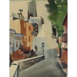 George Booth Post (American, 1906-1997), "Leavenworth Street, San Francisco," watercolor, signed