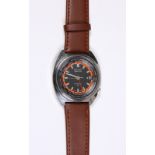 Seiko World Time GMT stainless steel wristwatch Ref. 6117-6400 Dial: round, black, textured,