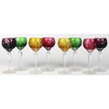 (lot of 8) Bohemian crystal stemware, consisting of (8) crystal cordials, each having a faceted